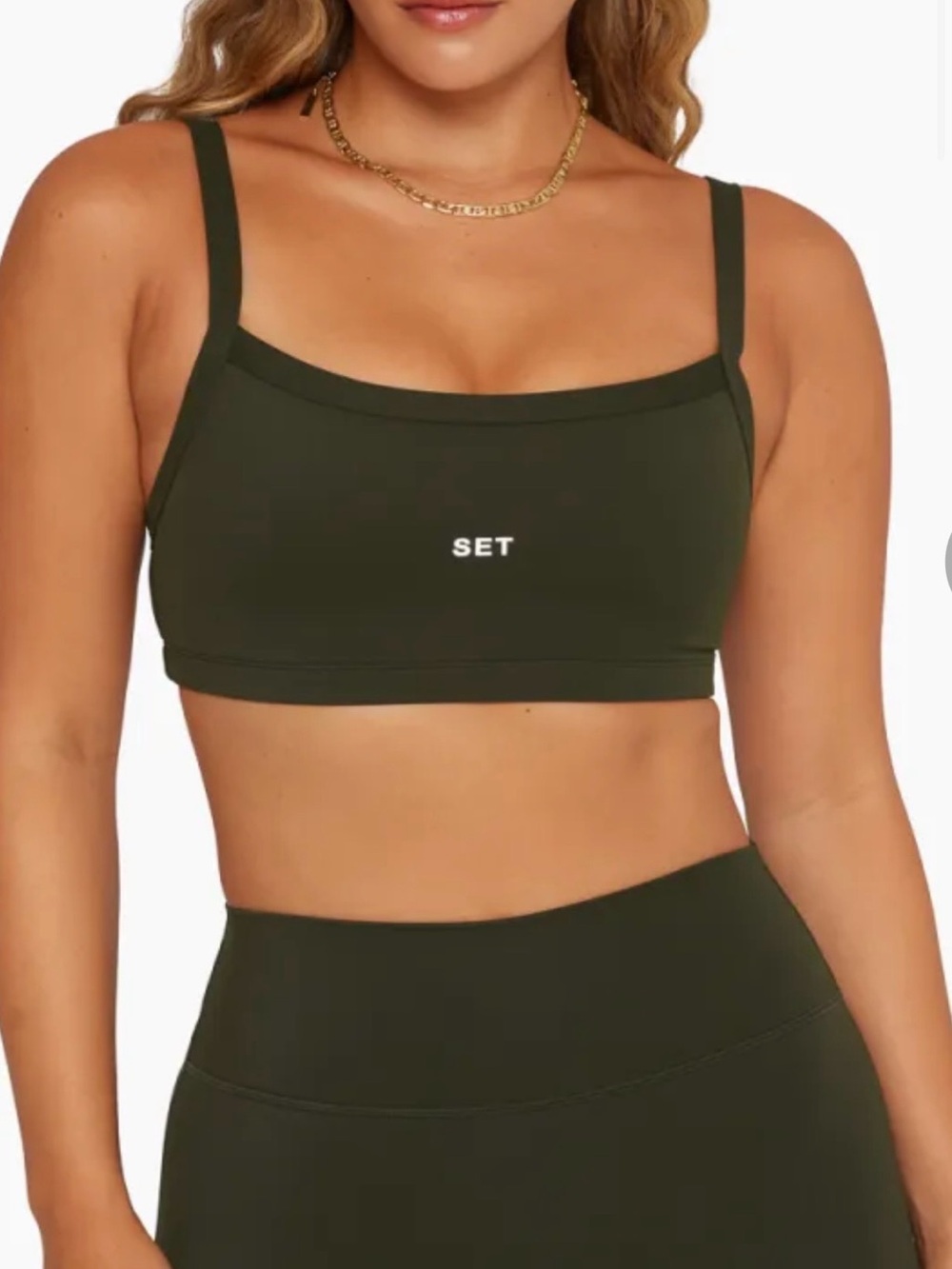 Set Active Green Sporty Scoop Bra Size XL